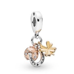 PANDORA HORSESHOE, CLOVER & LADYBUG DANGLE CHARM!